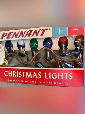 Vintage Pennant Indoor Christmas Lights ~ 7 Lights ~ NO. 1500K ~ from 1950’s
